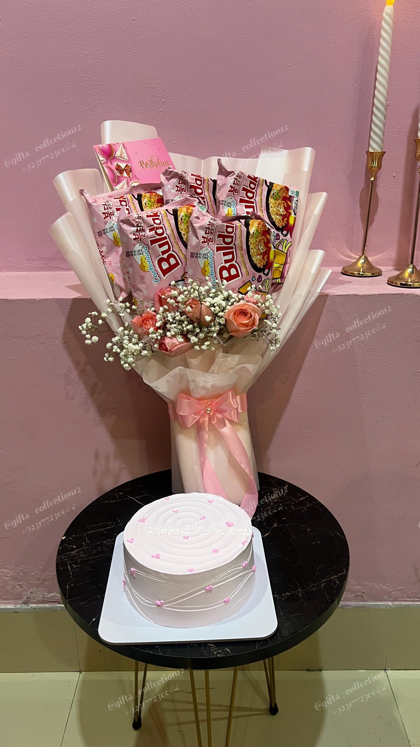 Birthday Cake & Bouquet Gift Set