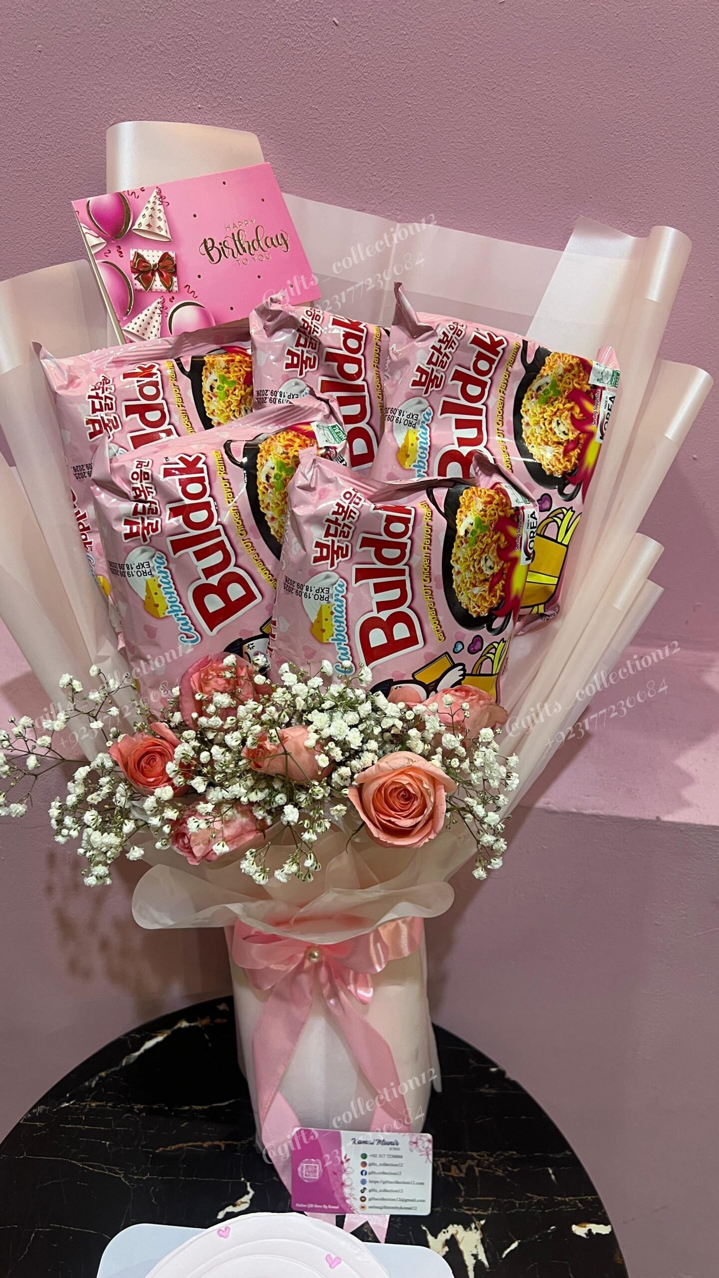 Birthday Cake & Bouquet Gift Set - Image 4