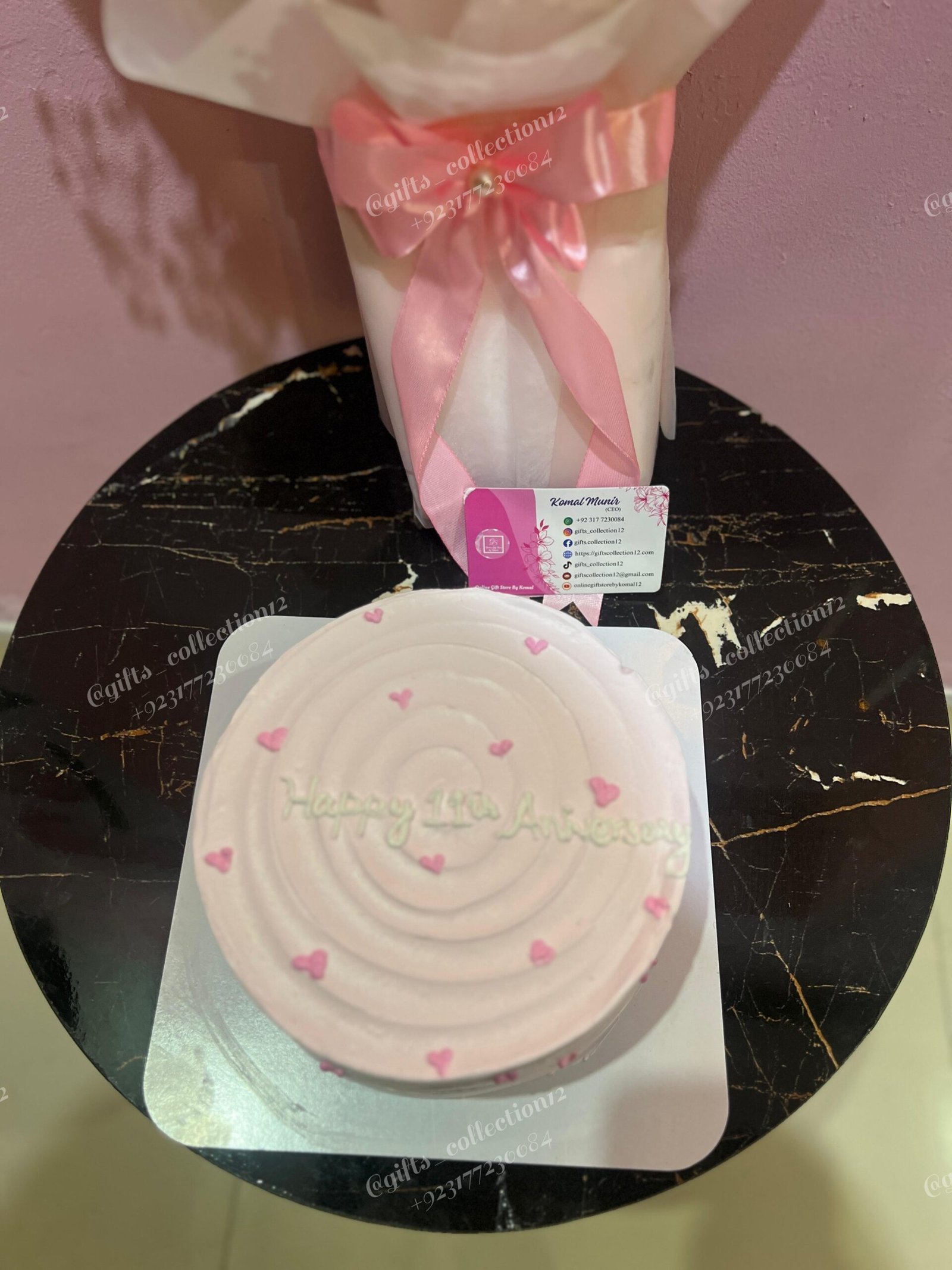 Birthday Cake & Bouquet Gift Set - Image 2