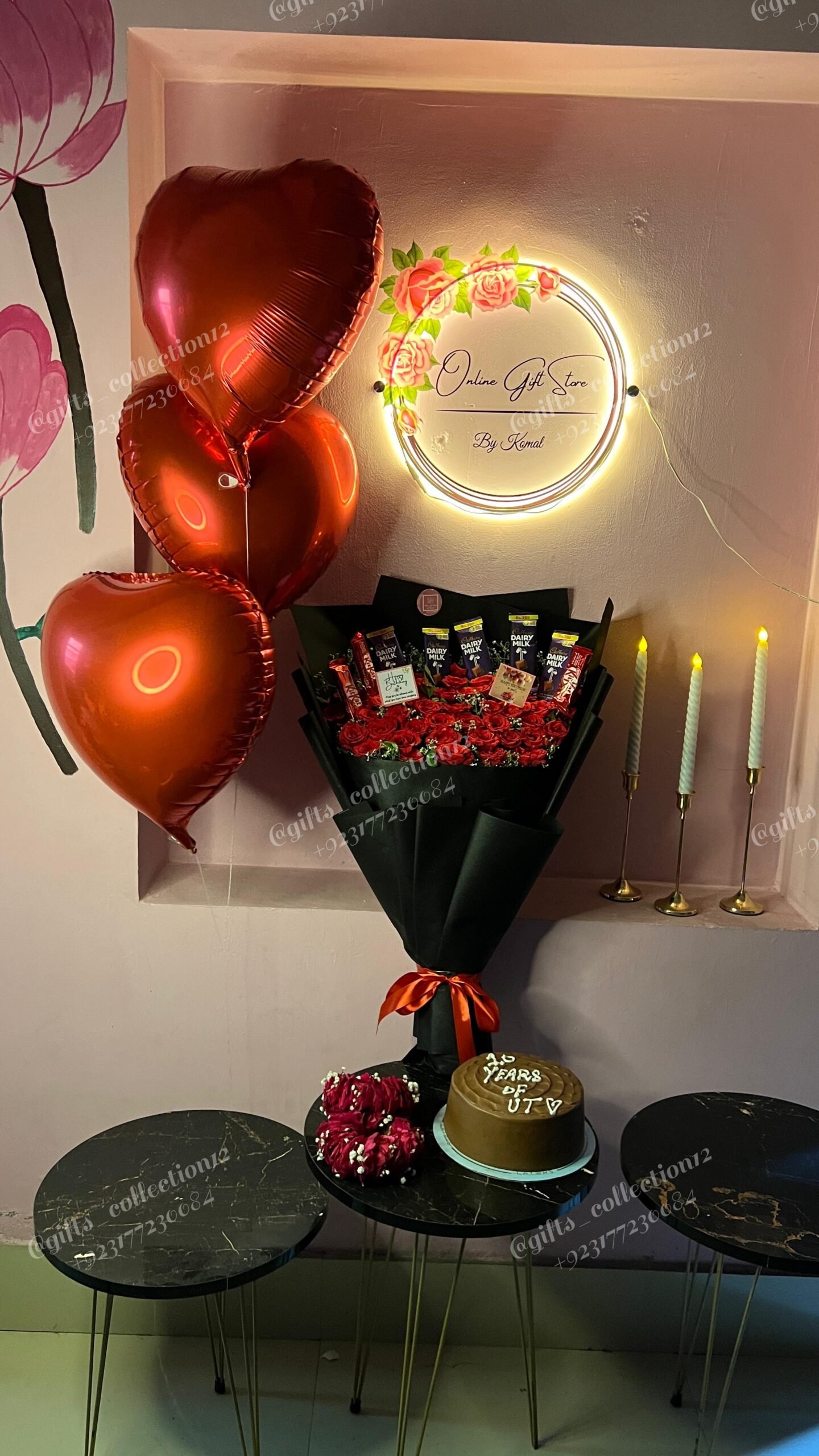 Birthday Cake & Roses Gift