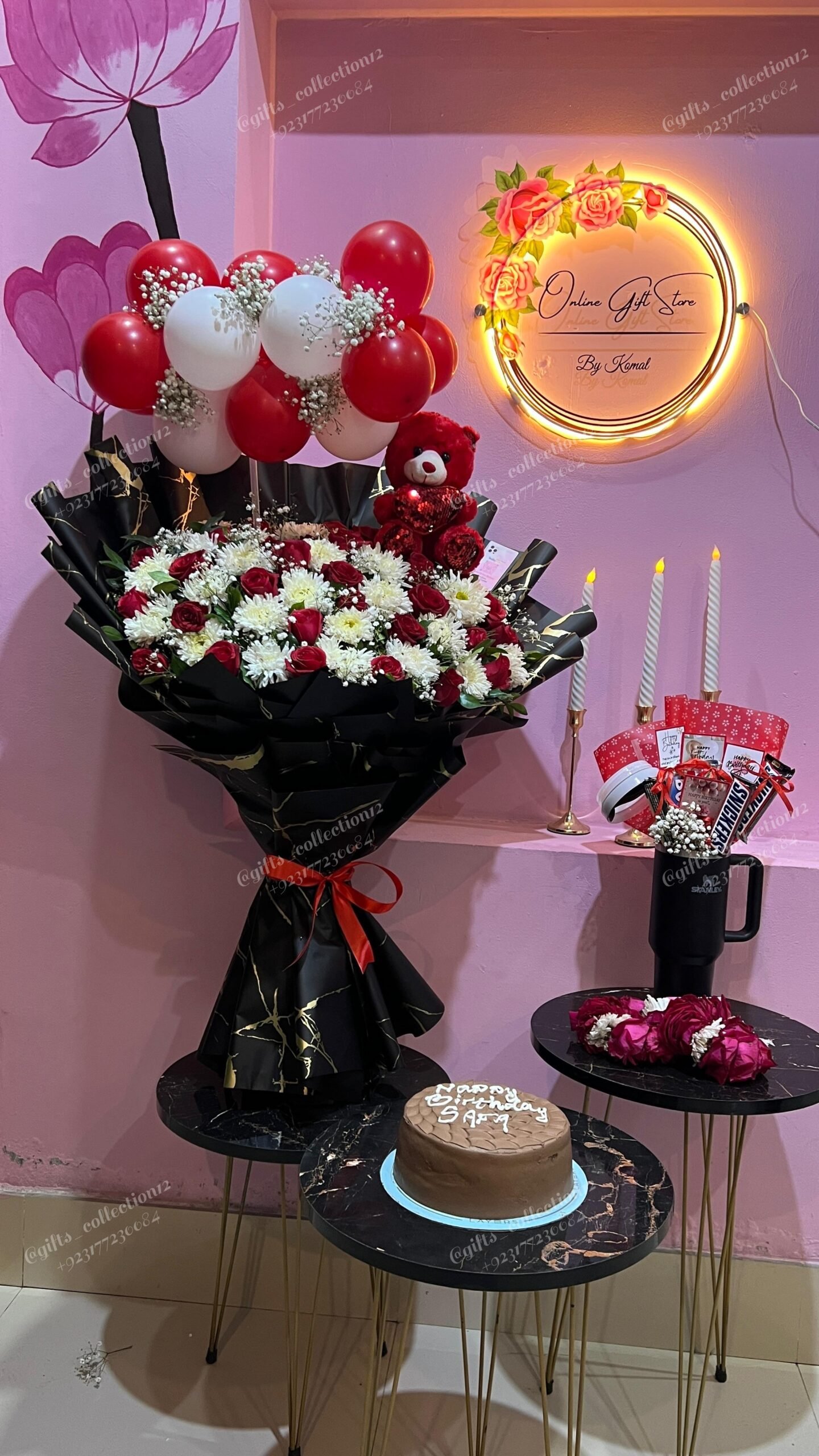 Birthday Cake & Flowers Gift